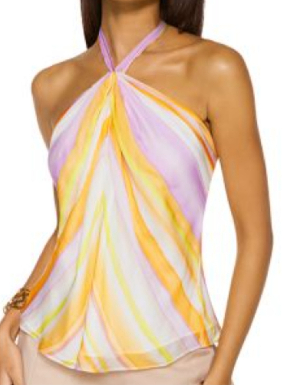 Ramy Brook Pastel Yellow & Lavender Halter Camisole